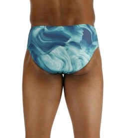 TYR Men's Mezio Racer Brief Swimsuit -Family Swim Shop 7539494682792 tealmulti 3a
