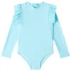 Seafolly Girls' Essential Long Sleeve One Piece Swimsuit (Baby, Toddler, Little Kid) 1 Seafolly Girls' Essential Long Sleeve One Piece Swimsuit (Baby, Toddler, Little Kid) -Family Swim Shop 7547942305960 lightblue 1a