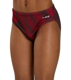 HydroLast Sonar Waves Swim Brief Swimsuit Youth (22 - 28) -Family Swim Shop 7595544969384 red 5a