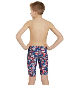 Tribal Graffiti Splice Jammer Swimsuit Youth (22 - 28) 11 Tribal Graffiti Splice Jammer Swimsuit Youth (22 - 28) -Family Swim Shop 7595582226600 redwhiteblue 4a