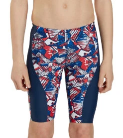 Tribal Graffiti Splice Jammer Swimsuit Youth (22 - 28) 12 Tribal Graffiti Splice Jammer Swimsuit Youth (22 - 28) -Family Swim Shop 7595582226600 redwhiteblue 5a