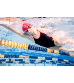 HydroLast Piped Thin Strap One Piece Swimsuit -Family Swim Shop 7595852628136 blackmaroon 5a