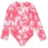 Girls' Wave Chaser Long Sleeve One Piece Swimsuit (Toddler, Little Kid, Big Kid) -Family Swim Shop 7600911712424 sugarcoral 1a