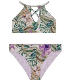 Splendid Girls' Panama Garden Reversible Two Piece Bikini Set (Big Kid)