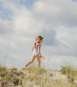 Girls' Beach Bloom Ruffle Shoulder One Piece Swimsuit (Baby, Toddler, Little Kid) -Family Swim Shop 7631513026728 blue 7a