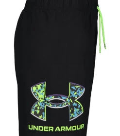 Under Armour Boys' UA Crystal Speckle Logo Volley Shorts (Big Kid) -Family Swim Shop 7647418843304 black 2a