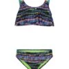Under Armour Girls' UA Watercolor Drip Flutter Two Piece Bikini Set (Big Kid) 2 Under Armour Girls' UA Watercolor Drip Flutter Two Piece Bikini Set (Big Kid) -Family Swim Shop 7648580272296 black 1a