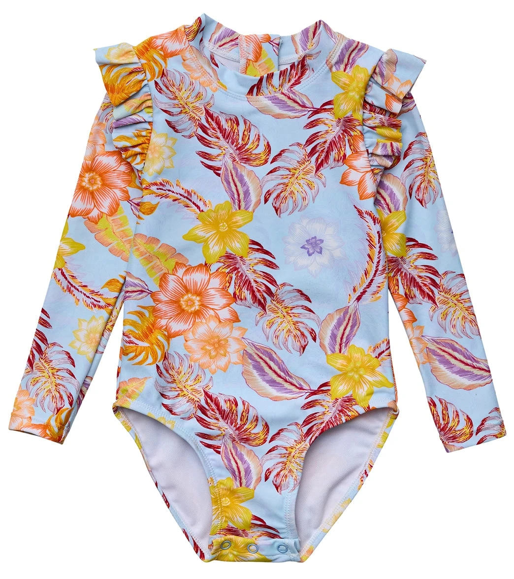 Girls' Boho Tropical Frill Long Sleeve One Piece Swimsuit (Baby, Toddler, Little Kid) 3 Girls' Boho Tropical Frill Long Sleeve One Piece Swimsuit (Baby, Toddler, Little Kid)