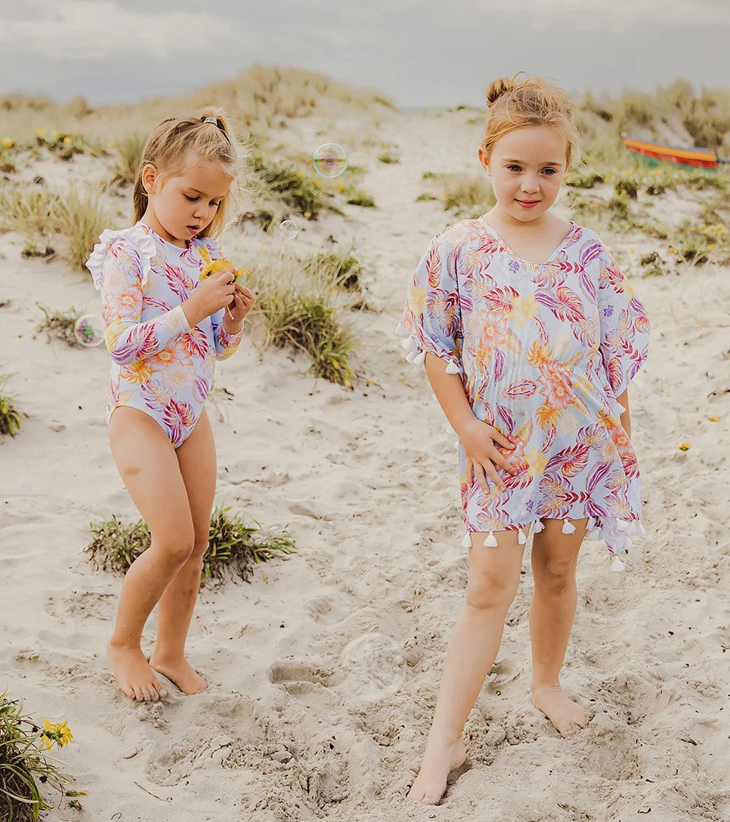 Girls' Boho Tropical Frill Long Sleeve One Piece Swimsuit (Baby, Toddler, Little Kid) 8 Girls' Boho Tropical Frill Long Sleeve One Piece Swimsuit (Baby, Toddler, Little Kid) - Image 6