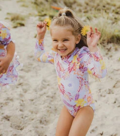 Girls' Boho Tropical Frill Long Sleeve One Piece Swimsuit (Baby, Toddler, Little Kid) 16 Girls' Boho Tropical Frill Long Sleeve One Piece Swimsuit (Baby, Toddler, Little Kid) -Family Swim Shop 7652776050856 blue 7a