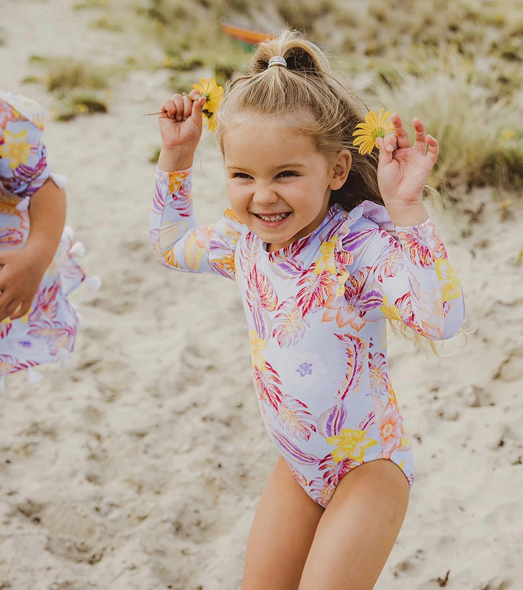 Girls' Boho Tropical Frill Long Sleeve One Piece Swimsuit (Baby, Toddler, Little Kid) 9 Girls' Boho Tropical Frill Long Sleeve One Piece Swimsuit (Baby, Toddler, Little Kid) - Image 7