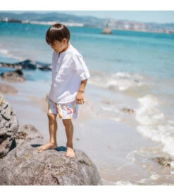 Boys' Boho Tropical Sustainable Swim Trunks (Toddler, Little Kid, Big Kid) 8 Boys' Boho Tropical Sustainable Swim Trunks (Toddler, Little Kid, Big Kid) -Family Swim Shop 7652777197736 blue 3a