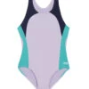 TYR Girls' Solid Splice Ella Maxfit One Piece Swimsuit (Little Kid, Big Kid) -Family Swim Shop 7710366498984 lavendermulti 1a
