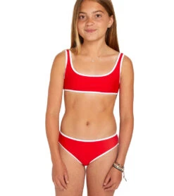 Volcom Girls' Coco Two Piece Bikini Set (Big Kid) -Family Swim Shop 7756380438696 candyapple 4a