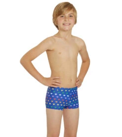 Rainbow Heart Square Leg Swimsuit Youth (22-28) -Family Swim Shop 7764257013928 rainbowheart 3a