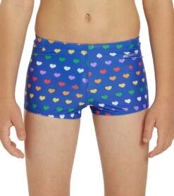 Rainbow Heart Square Leg Swimsuit Youth (22-28) -Family Swim Shop 7764257013928 rainbowheart 5a