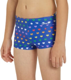 Rainbow Heart Square Leg Swimsuit Youth (22-28) -Family Swim Shop 7764257013928 rainbowheart 6a