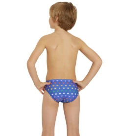 Rainbow Heart Brief Swimsuit Youth (22-28) -Family Swim Shop 7764257276072 rainbowheart 4a