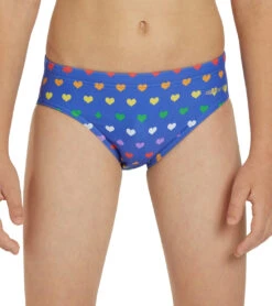Rainbow Heart Brief Swimsuit Youth (22-28) -Family Swim Shop 7764257276072 rainbowheart 5a