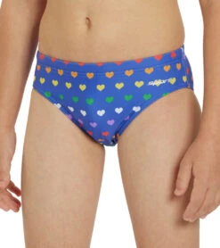 Rainbow Heart Brief Swimsuit Youth (22-28) -Family Swim Shop 7764257276072 rainbowheart 6a