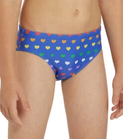 Rainbow Heart Brief Swimsuit Youth (22-28) -Family Swim Shop 7764257276072 rainbowheart 7a