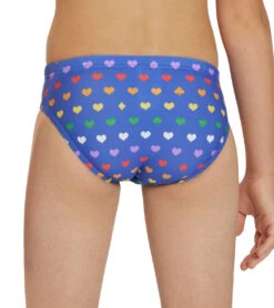 Rainbow Heart Brief Swimsuit Youth (22-28) -Family Swim Shop 7764257276072 rainbowheart 8a