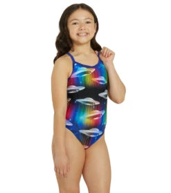 UFO Thin Strap One Piece Swimsuit Youth (22-28)