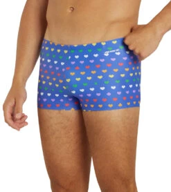 Rainbow Heart Square Leg Swimsuit -Family Swim Shop 7764259995816 rainbowheart 5a