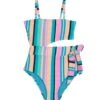 Girls' Playa Stripe Square Neck One Piece Swimsuit (Big Kid) 1 Girls' Playa Stripe Square Neck One Piece Swimsuit (Big Kid) -Family Swim Shop 7774055956648 multi 1a